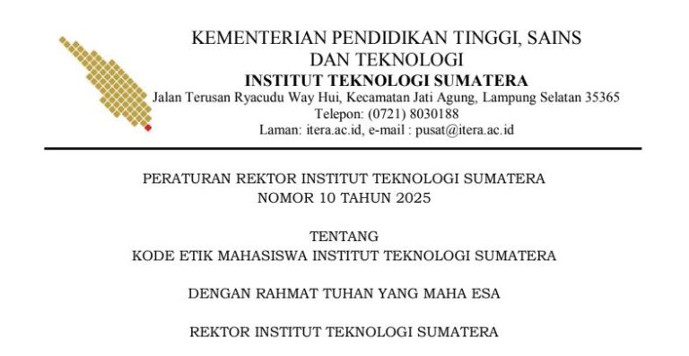 Kode Etik Mahasiswa Institut Teknologi Sumatera