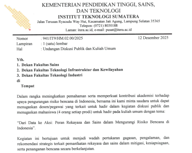 Undangan Diskusi Publik dan Kuliah Umum