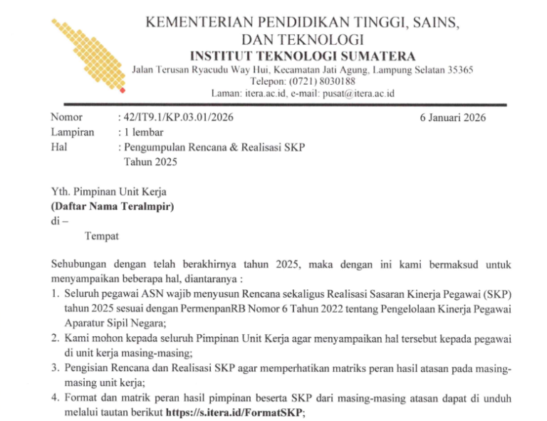 Pengumpulan Rencana & Realisasi SKP Tahun 2025