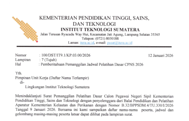 Pemberitahuan Pemanggilan Jadwal Pelatihan Dasar CPNS 2026