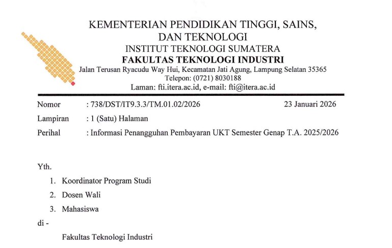 Informasi Penangguhan Pembayaran UKT Semester Genap T.A. 2025/2026