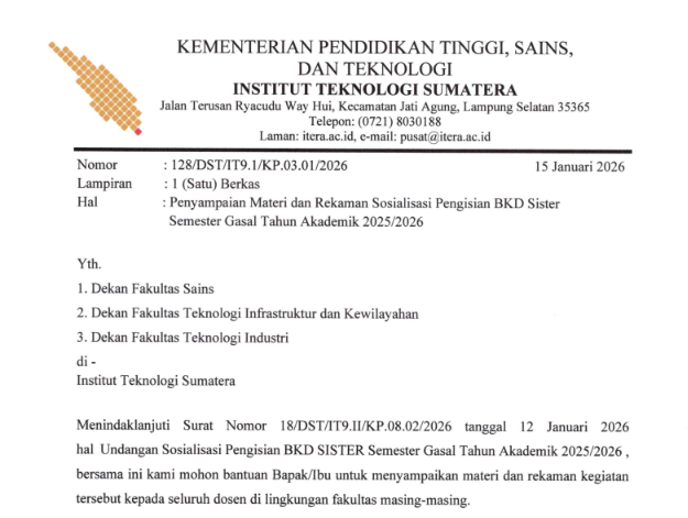Penyampaian Materi dan Rekaman Sosialisasi Pengisian BKD Sister Semester Gasal Tahun Akademik 2025/202